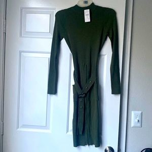 Green dress with front zipper